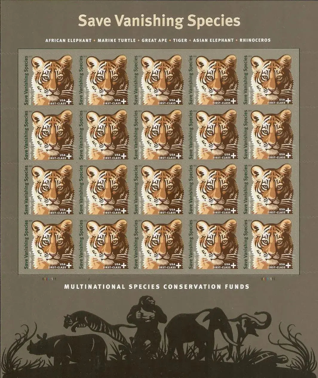 2011 us save vanishing species postage stamp Sheets of 20
