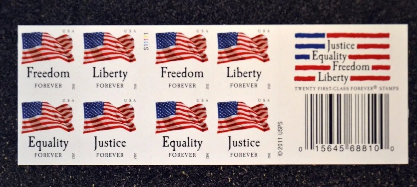 2012 forever stamps four flags Sheets of 20