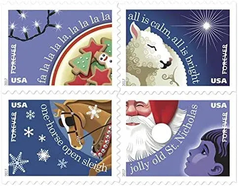 2017 us christmas carols forever stamps Sheets of 20