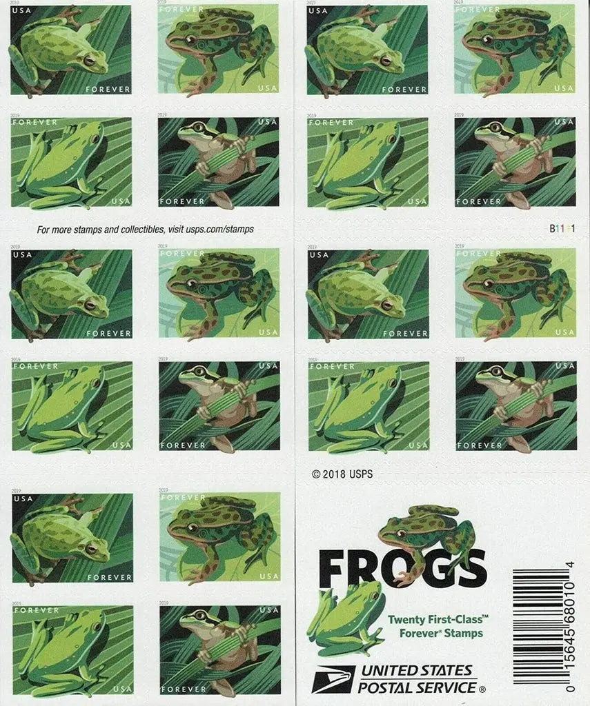 2019 US Frogs Forever Stamp Sheets of 20