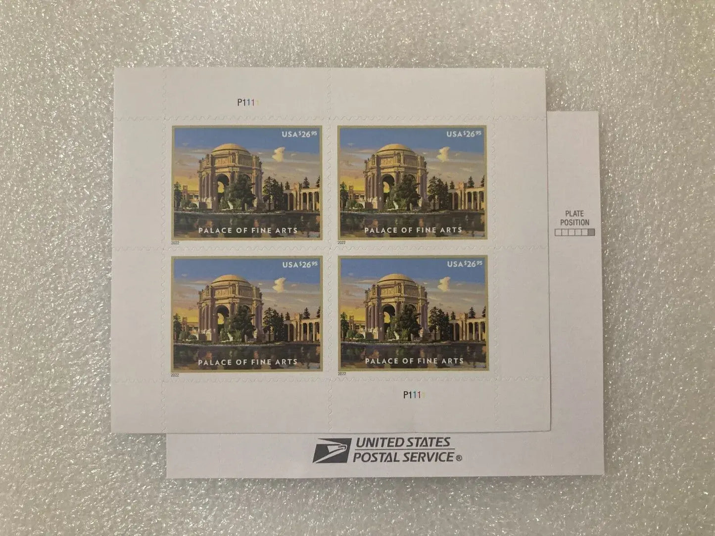 2022 US Palace of Fine Arts Stamps Sheets of 4