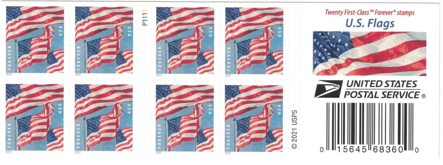 2022 us flag forever stamp Sheets of 20