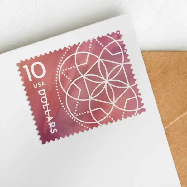 2023 US 10 Dollar Floral Geometry Stamp Sheets of 4