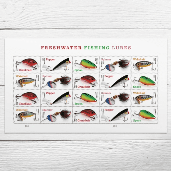 2025 Freshwater Fishing Lures Stamps Sheets of 20