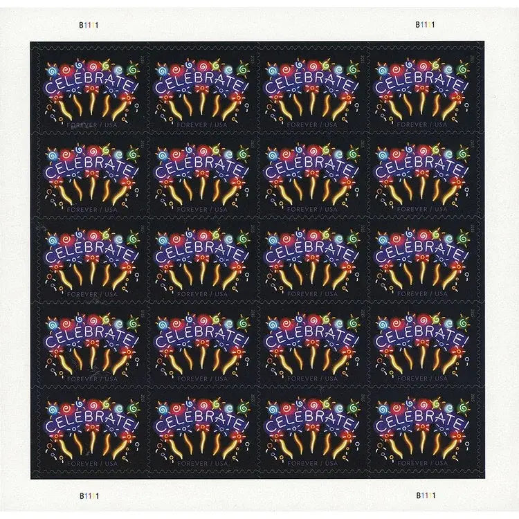 2011 US Neon Celebrate Forever Stamp Sheets of 20
