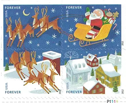 2012  US  Santa  Sleigh  Forever  Stamps Sheets of 20