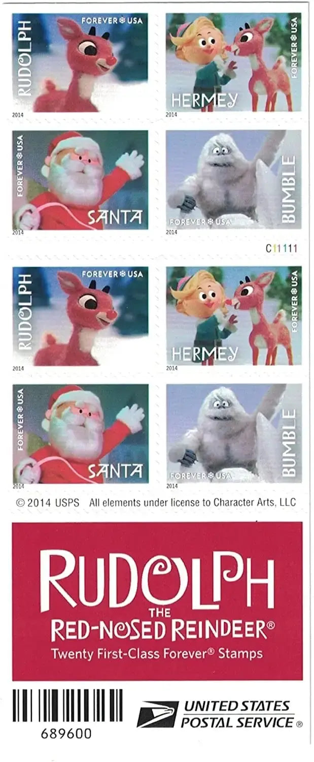 2014 us rudolph forever stamp Sheets of 20