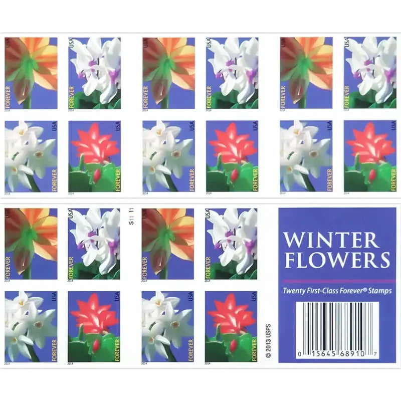 2014 US Winter Flowers Forever Stamp Sheets of 20