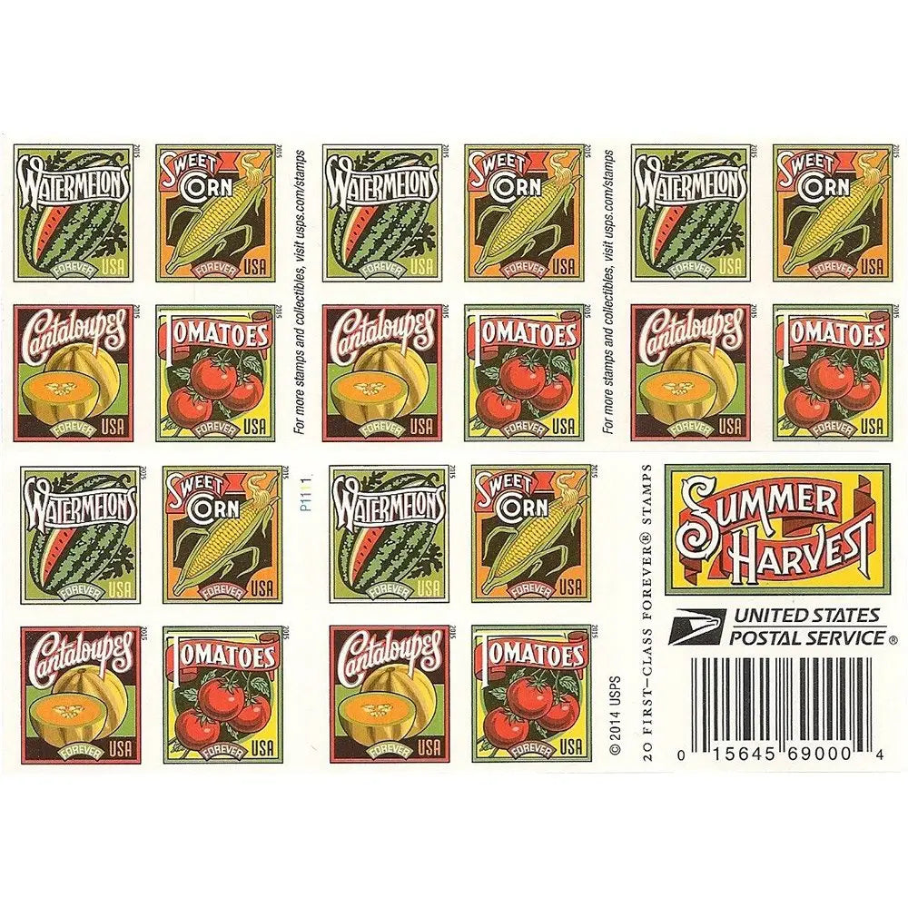 US 2015 Summer Harvest Forever Stamp Sheets of 20