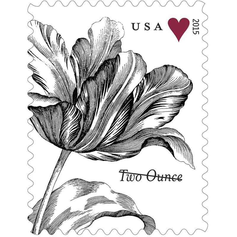 2015  Vintage  Tulip  Pane  Postage  Wedding  Stamps Sheets of 20