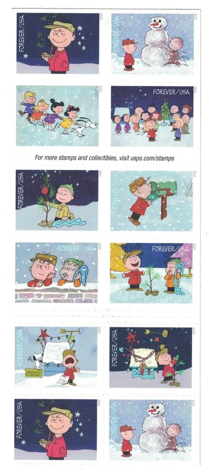 2015 US Charlie Brown Xmas Forever Stamps Sheets of 20