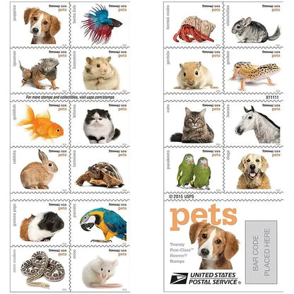 2016 US Pets Stamps First Class Mail Sheets of 20