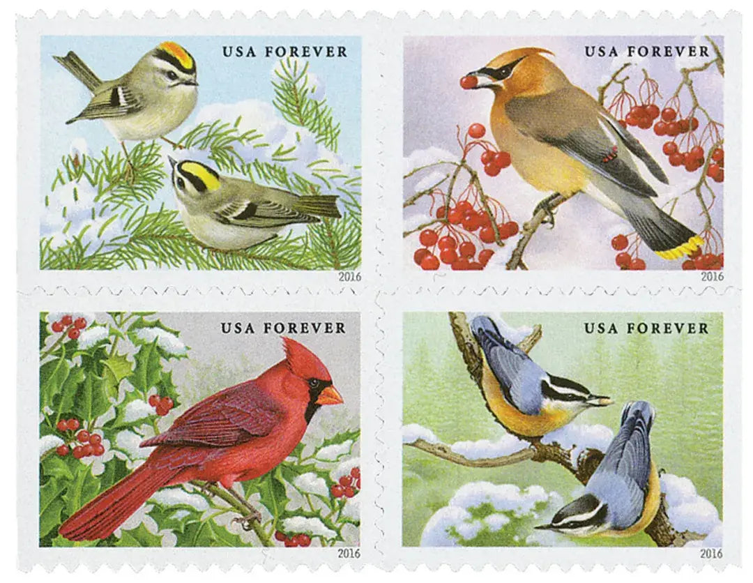 2016 US Songbirds in Snow Forever Stamp Sheets of 20