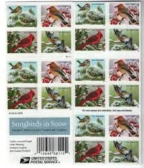2016 US Songbirds in Snow Forever Stamp Sheets of 20