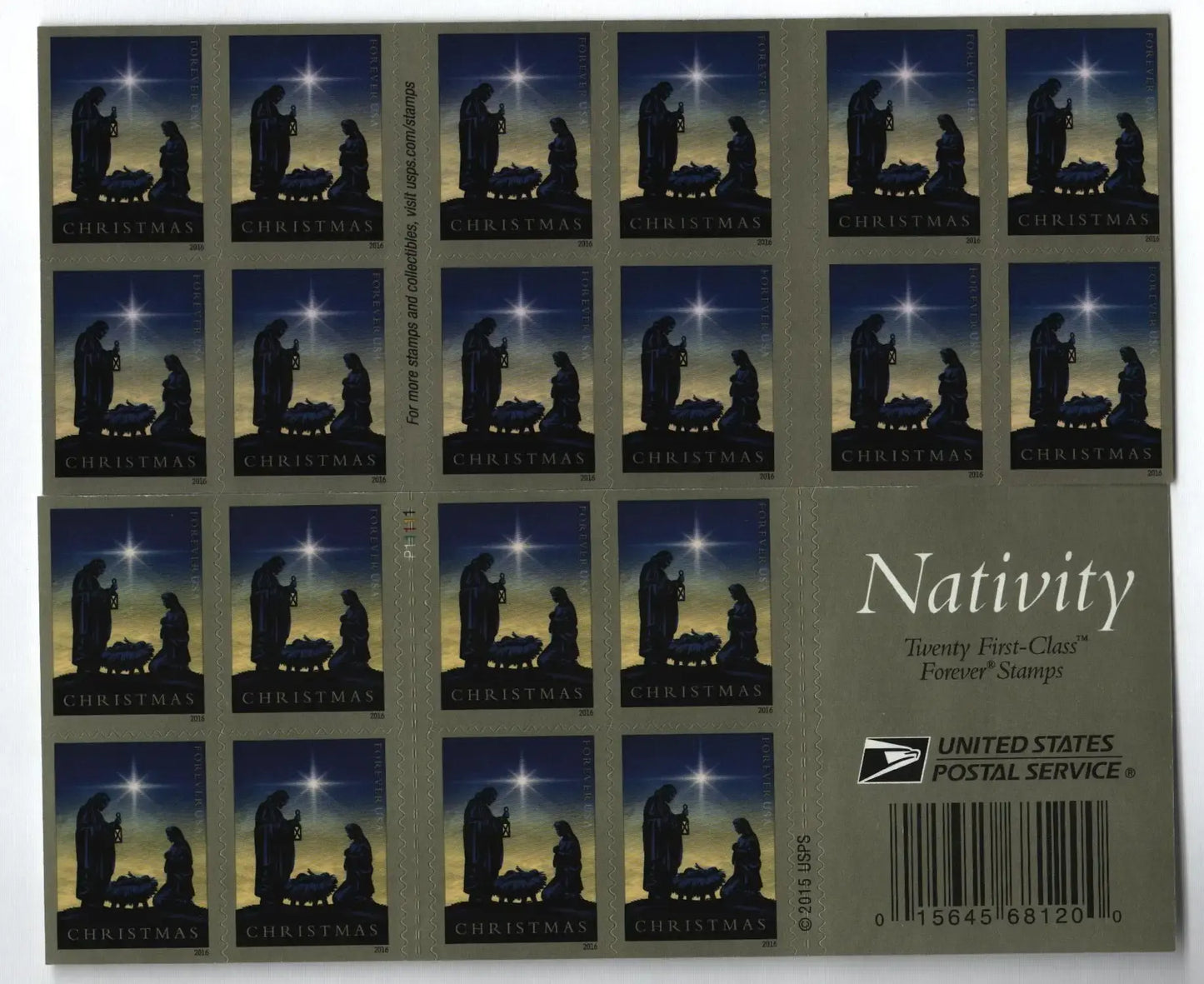 2016 US Nativity Forever Stamp Sheets of 20