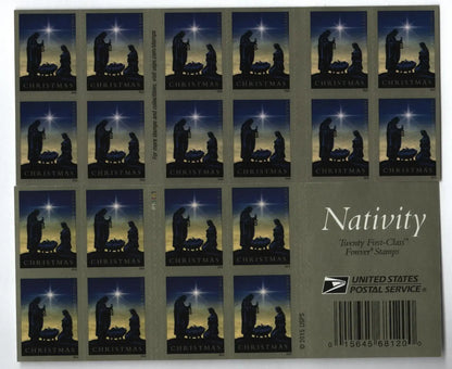 2016 US Nativity Forever Stamp Sheets of 20