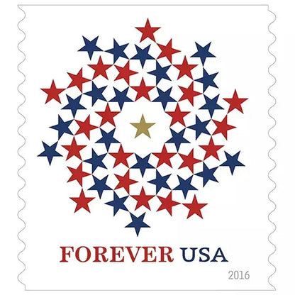 2016 US Stars Red Blue Forever Stamp Sheets of 10