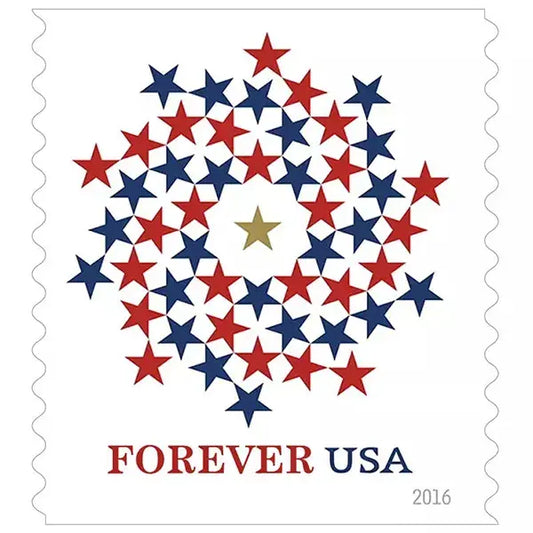 2016 US Stars Red Blue Forever Stamp Sheets of 10