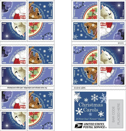 2017  us  christmas   carols   forever   stamps Sheets of 20