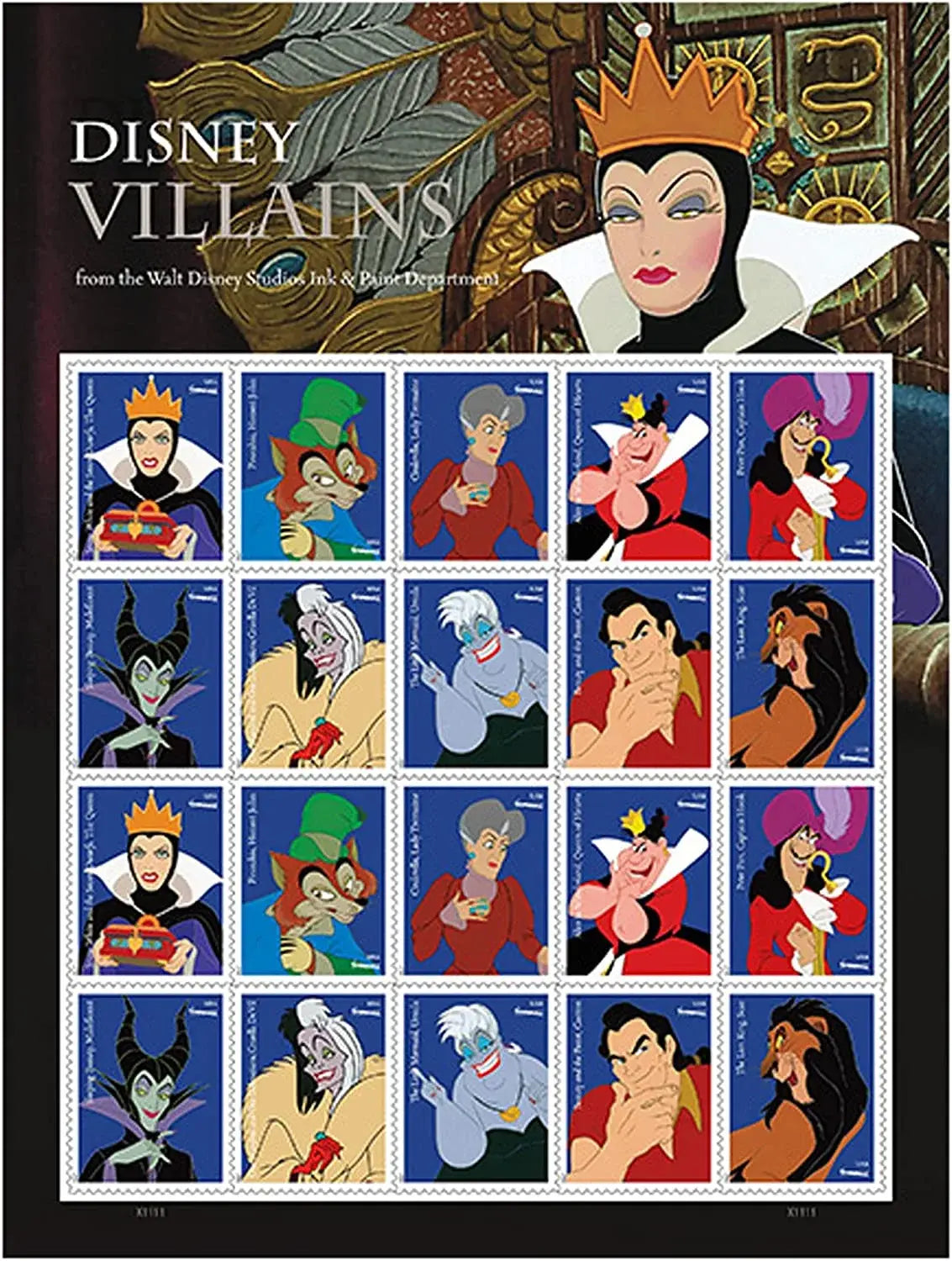 2017 US Disney Villains Forever Stamp Sheets of 20