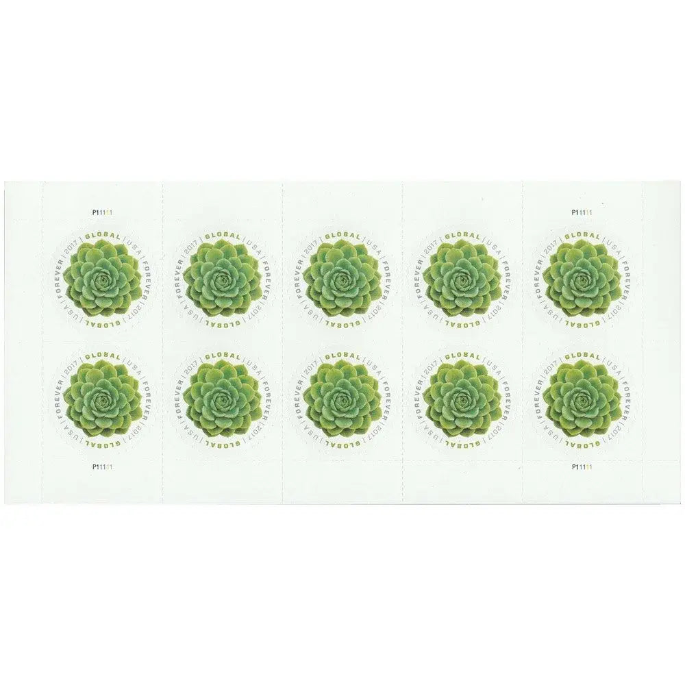 2017 US Global Green Succulent Forever Stamp Sheets of 10