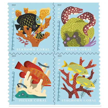 2019 US Coral Reefs Postcard Stamps Sheets of 20