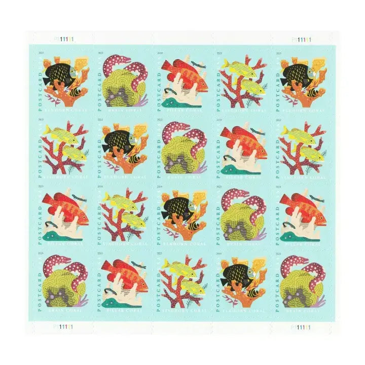 2019 US Coral Reefs Postcard Stamps Sheets of 20