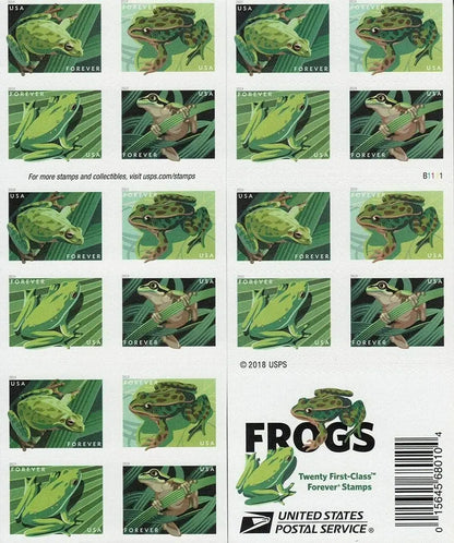 2019 US Frogs Forever Stamp Sheets of 20