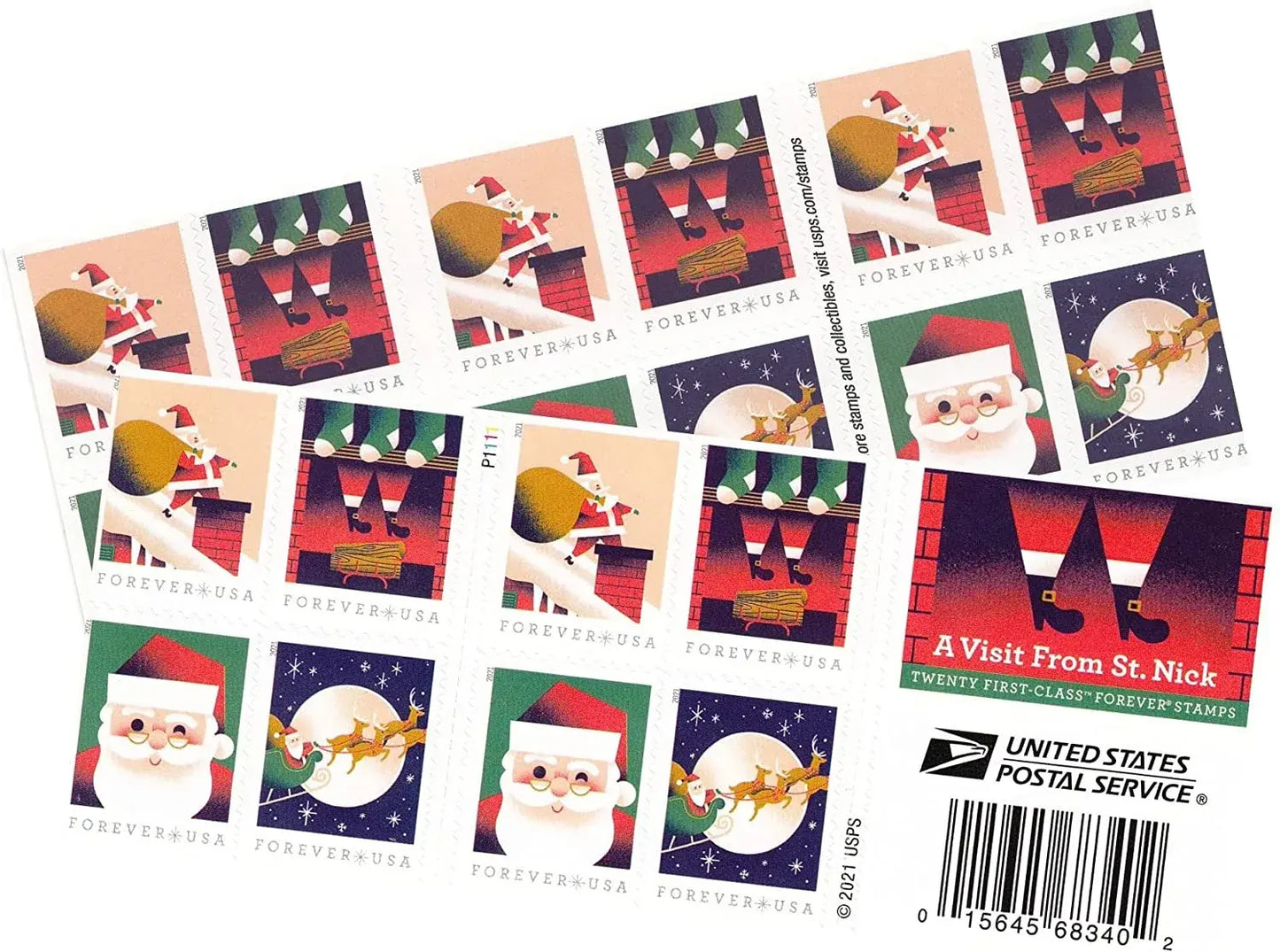 2021 US A Visit from St Nick Forever Stamp Sheets of 20