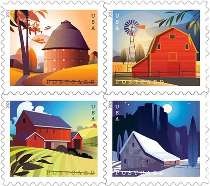 2021 us barns postcard stamp Sheets of 20