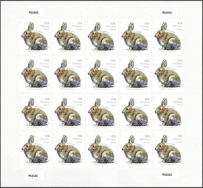 2021 US Brush Rabbit Forever Stamp Sheets of 20