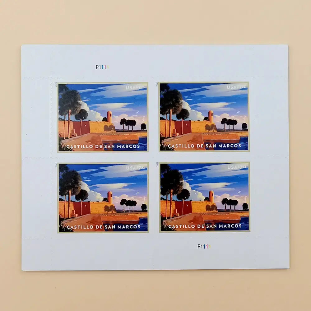 2021  us  castillo  de  san  marcos  stamps Sheets of 4