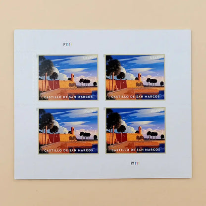2021  us  castillo  de  san  marcos  stamps Sheets of 4