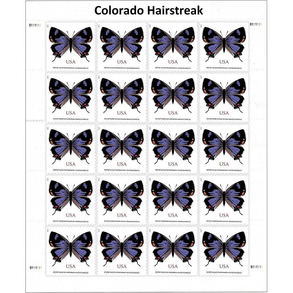 2021 US Colorado Hairstreak Forever Stamp Sheets of 20