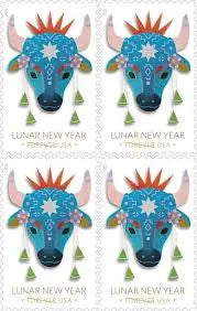 2021  us  lunar  new  year  ox  stamps Sheets of 20