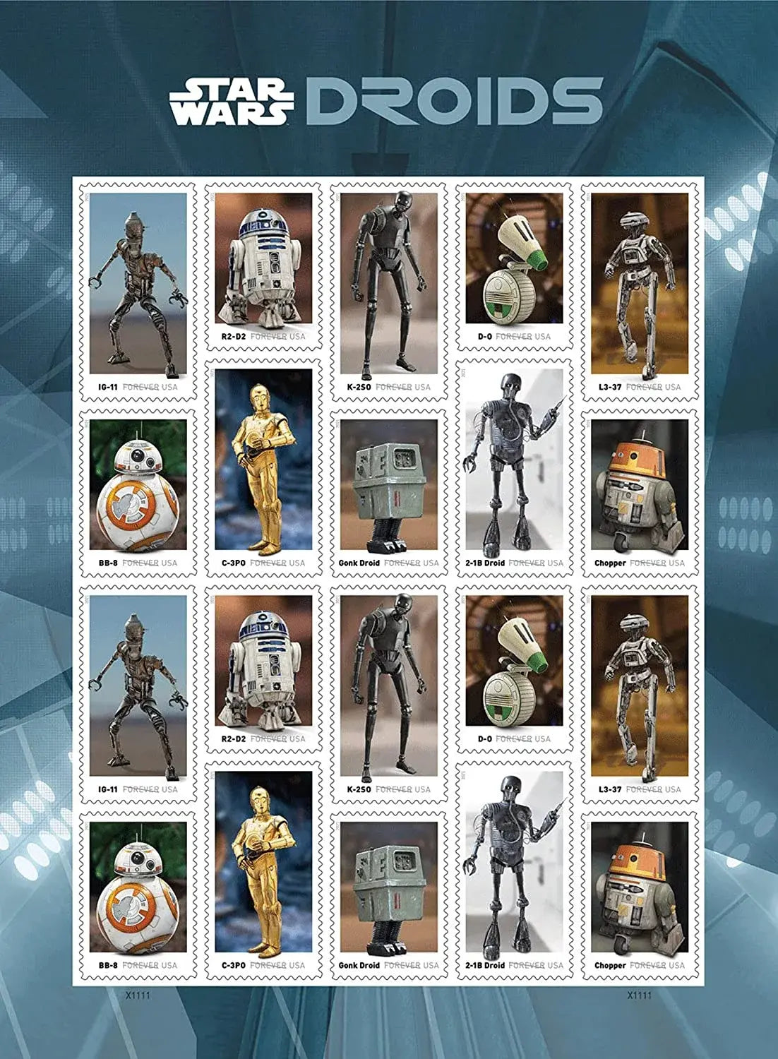 2021  us  star  wars  droids  stamps Sheets of 20