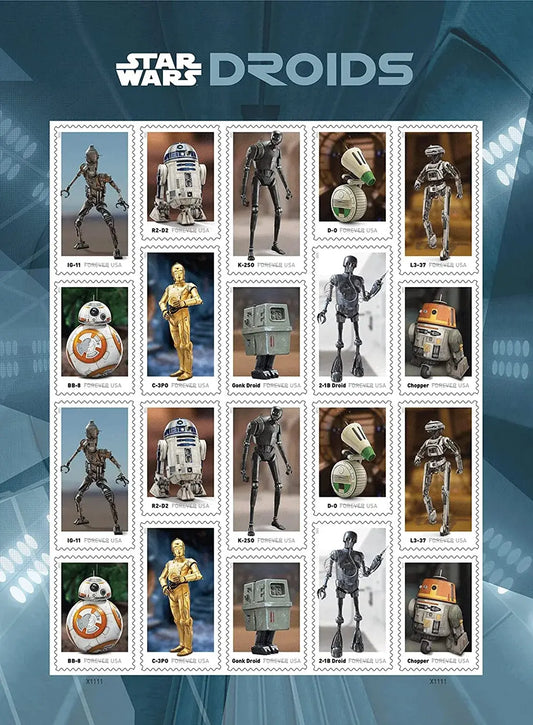 2021  us  star  wars  droids  stamps Sheets of 20
