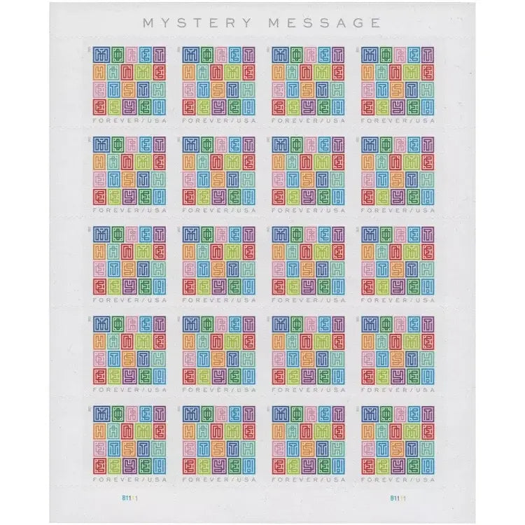 2021  us  mystery  message  stamps Sheets of 20