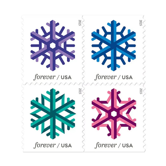 2015 US Geometric Snowflakes Forever Stamp Sheets of 20