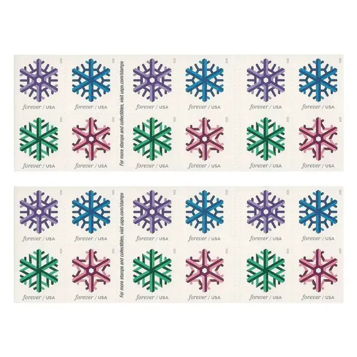 2015 US Geometric Snowflakes Forever Stamp Sheets of 20