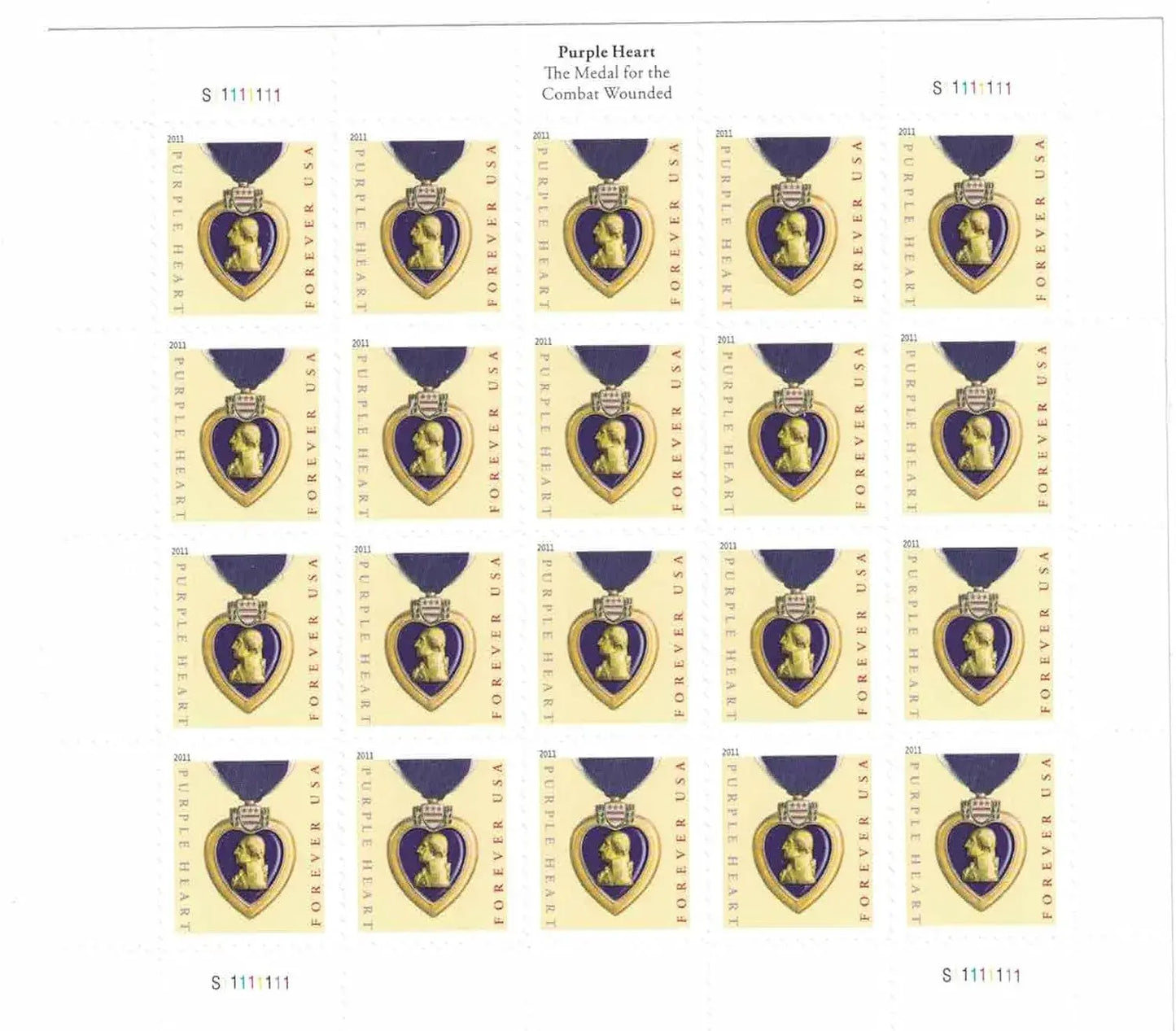 2019  us  purple  heart  stamps Sheets of 20