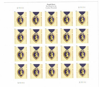 2019  us  purple  heart  stamps Sheets of 20