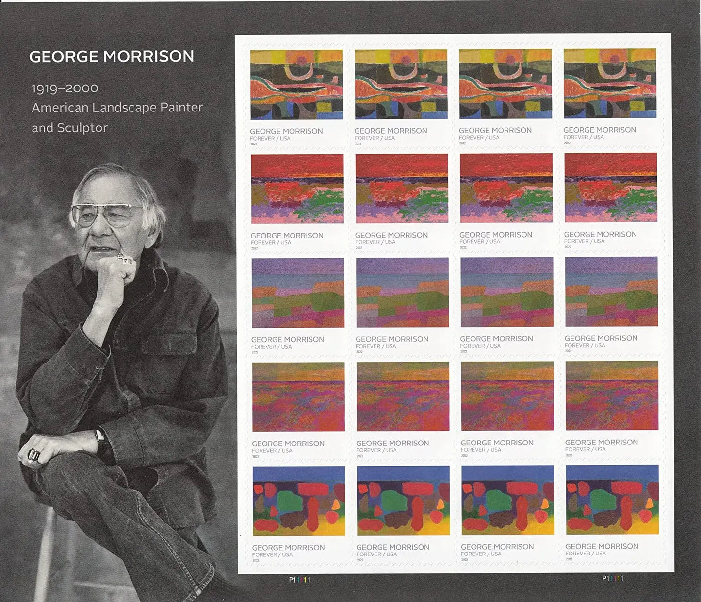 2022  George  Morrison  Forever  Stamp Sheets of 20