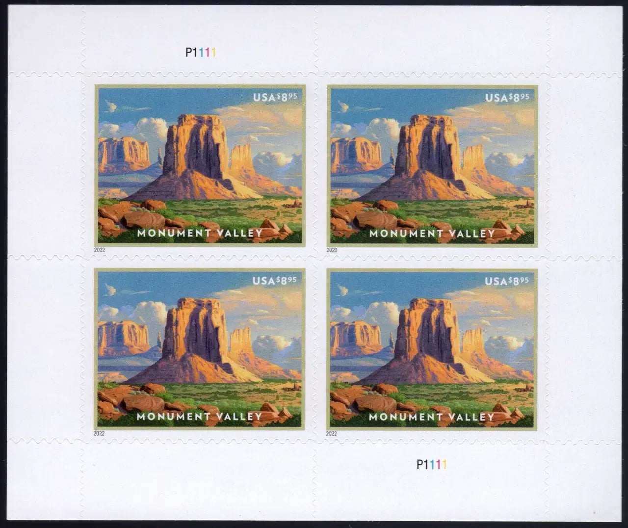 2022  us  memorial  valley  priority  stamp Sheets of 4