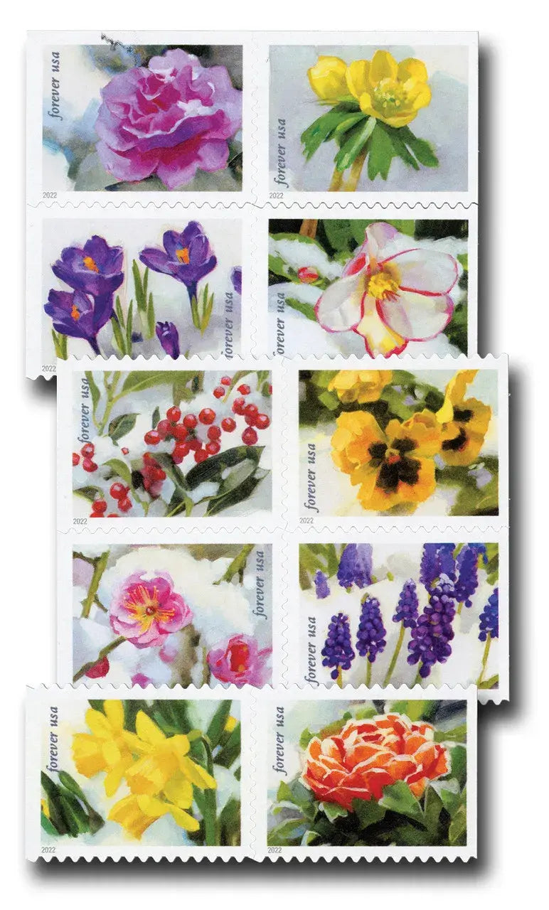 2022 US Snowy Garden Beauty Forever Stamp Sheets of 20