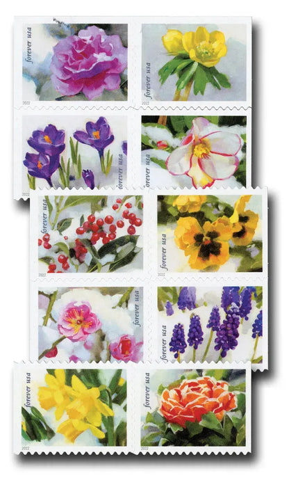 2022 US Snowy Garden Beauty Forever Stamp Sheets of 20