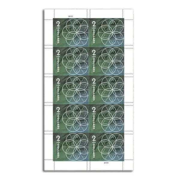 2022 two dollar floral geometry stamps Sheets of 10