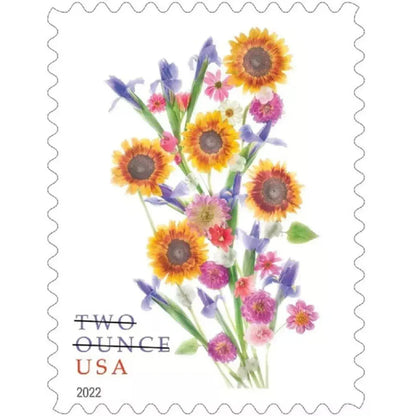 2022 US Two Ounce Sunflower Bouquet Forever Stamps Sheets of 20