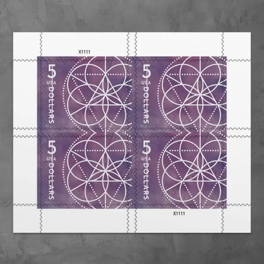 2022  US  $5  Floral  Geometry  Stamp Sheets of 10