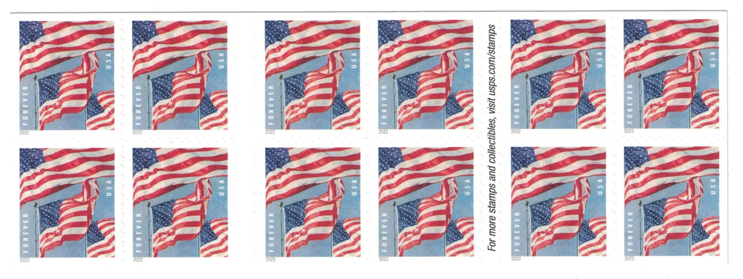 2022 us flag forever stamp Sheets of 20